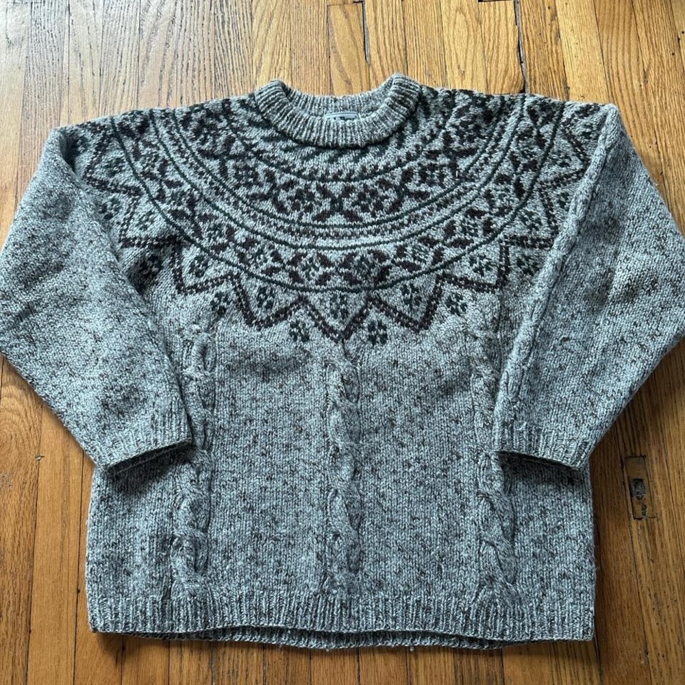 Unavailable-Vintage L.L. Bean Fair Isle Wool Blend Sweater - Picture 3 of 5